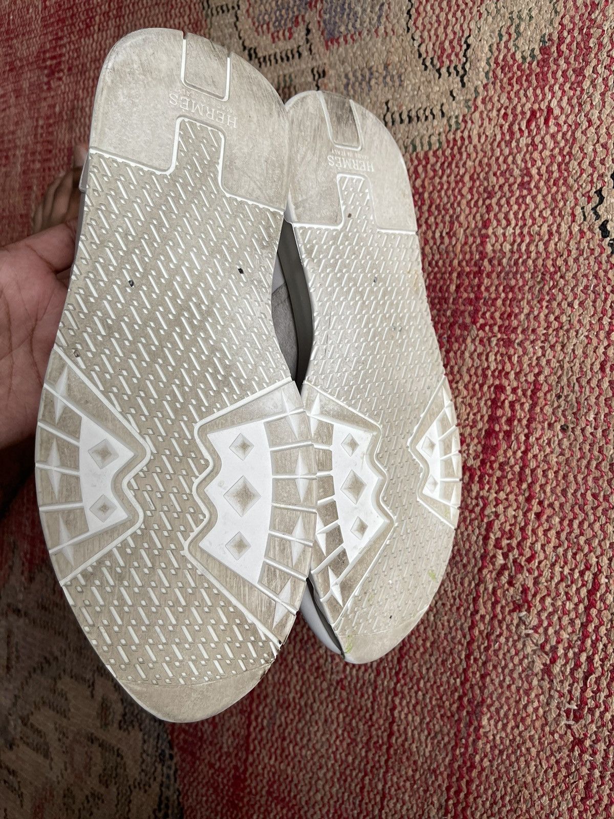 Hermes Hermes White Lace Up Sneakers Size US 9.5 / EU 42-43 - 7 Thumbnail