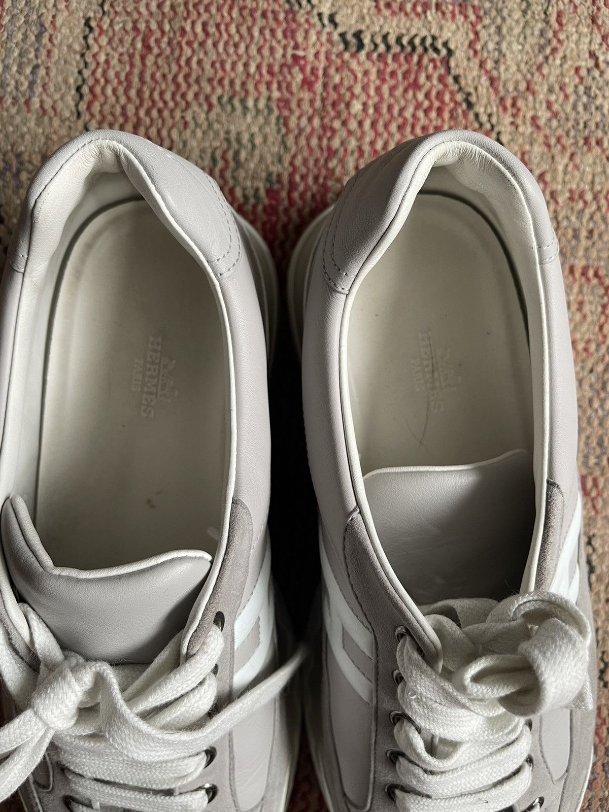 Hermes Hermes White Lace Up Sneakers Size US 9.5 / EU 42-43 - 5 Thumbnail