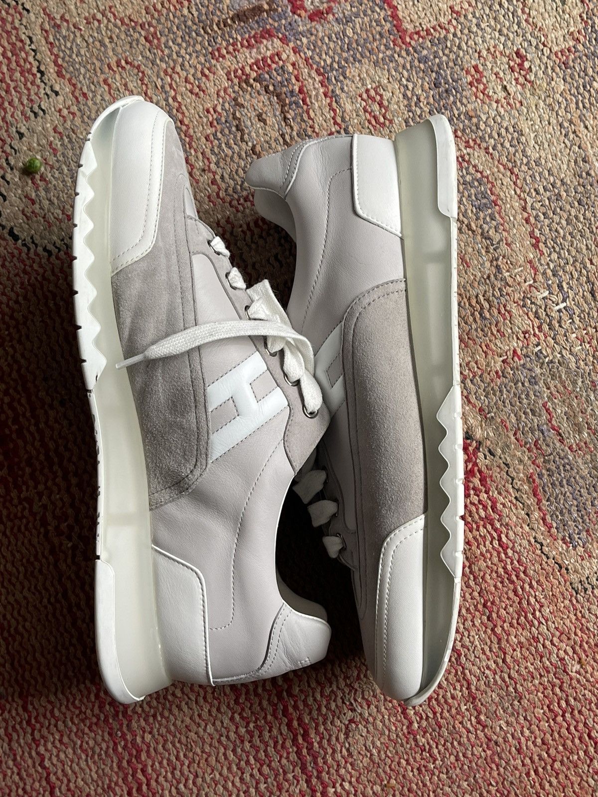 Hermes Hermes White Lace Up Sneakers Size US 9.5 / EU 42-43 - 9 Thumbnail