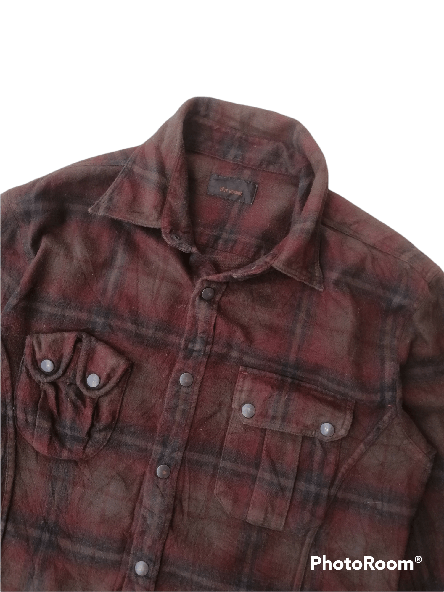 Issey Miyake Tete Homme Checked Plaid Shirt Flannel Snaps Button Size US S / EU 44-46 / 1 - 2 Thumbnail