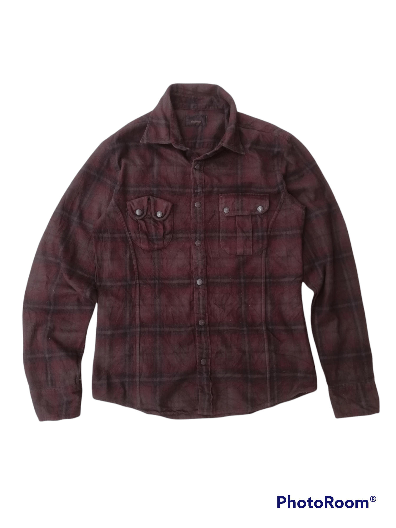 Issey Miyake Tete Homme Checked Plaid Shirt Flannel Snaps Button Size US S / EU 44-46 / 1 - 1 Thumbnail