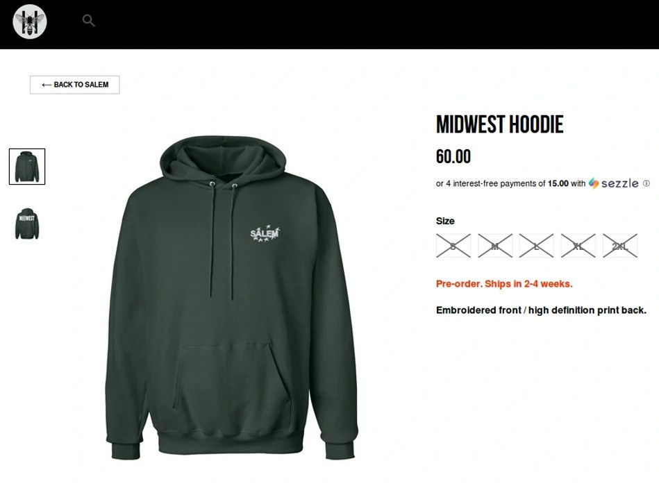 Vintage SALEM 'MIDWEST' HOODIE | Grailed