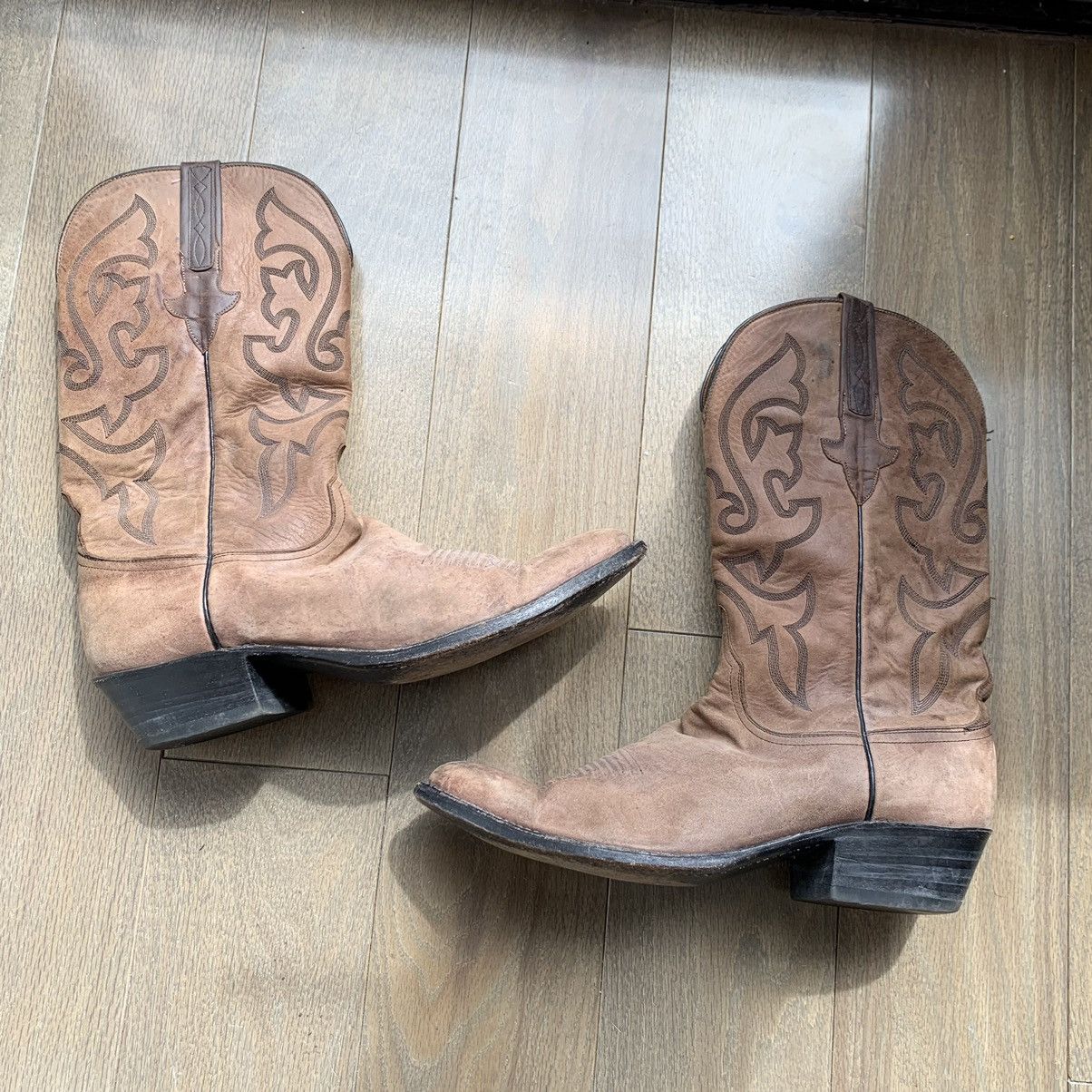 Bottes Cowboy Lucchese Vintage - Cuir Marron - Taille Homme 8 - État Occasion
