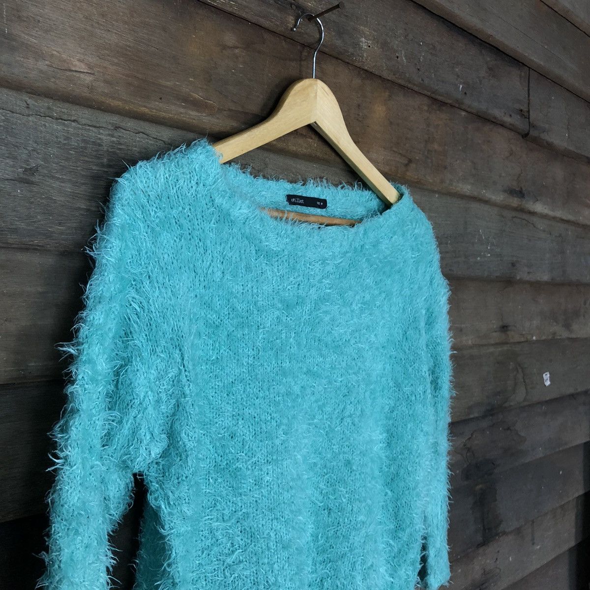 Homespun Knitwear × Japanese Brand Oeillet Green Shag Shaggy Fur Mohair Knitwear #7044 Size S / US 4 / IT 40 - 6 Thumbnail