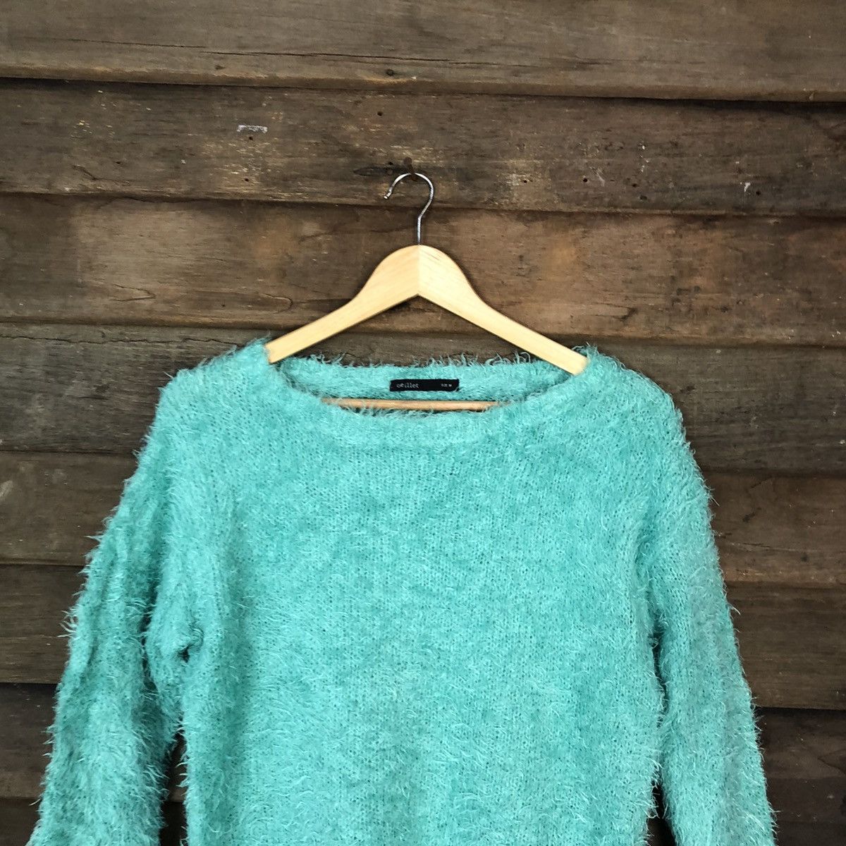 Homespun Knitwear × Japanese Brand Oeillet Green Shag Shaggy Fur Mohair Knitwear #7044 Size S / US 4 / IT 40 - 2 Thumbnail