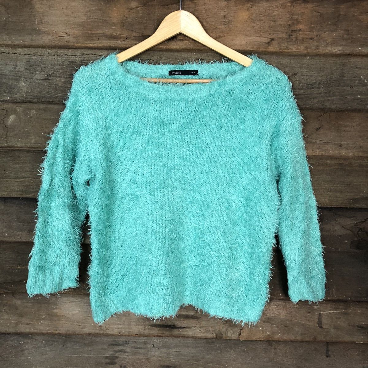 Homespun Knitwear × Japanese Brand Oeillet Green Shag Shaggy Fur Mohair Knitwear #7044 Size S / US 4 / IT 40 - 3 Thumbnail