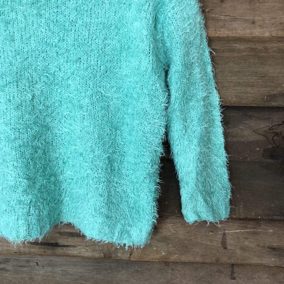 Homespun Knitwear × Japanese Brand Oeillet Green Shag Shaggy Fur Mohair Knitwear #7044 Size S / US 4 / IT 40 - 5 Thumbnail
