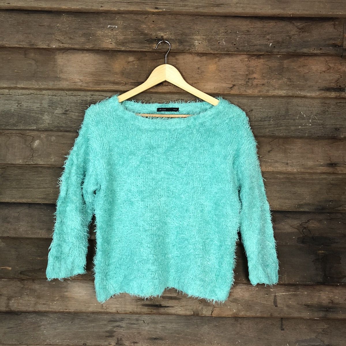 Homespun Knitwear × Japanese Brand Oeillet Green Shag Shaggy Fur Mohair Knitwear #7044 Size S / US 4 / IT 40 - 1 Thumbnail
