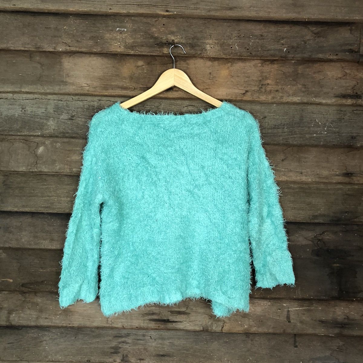 Homespun Knitwear × Japanese Brand Oeillet Green Shag Shaggy Fur Mohair Knitwear #7044 Size S / US 4 / IT 40 - 9 Thumbnail