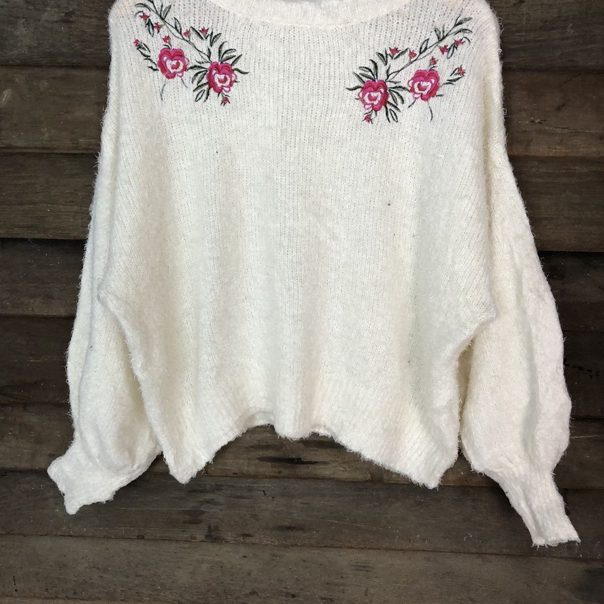 Homespun Knitwear × Japanese Brand Gu White Shag Shaggy Fur Mohair Knitwear #7042 Size S / US 4 / IT 40 - 3 Thumbnail