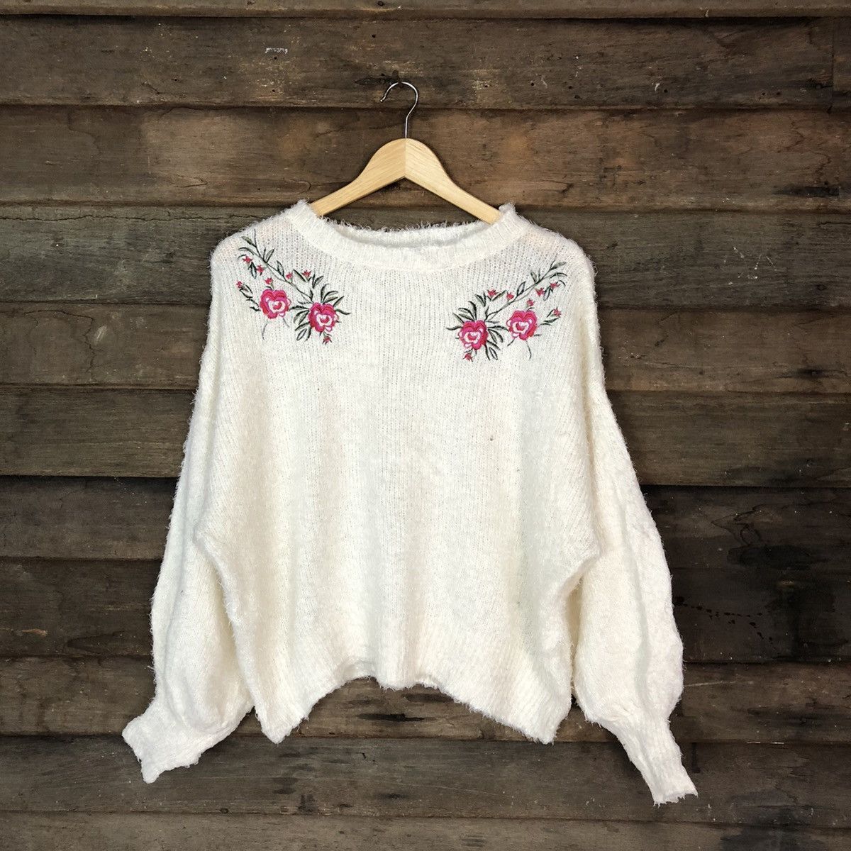 Homespun Knitwear × Japanese Brand Gu White Shag Shaggy Fur Mohair Knitwear #7042 Size S / US 4 / IT 40 - 1 Thumbnail