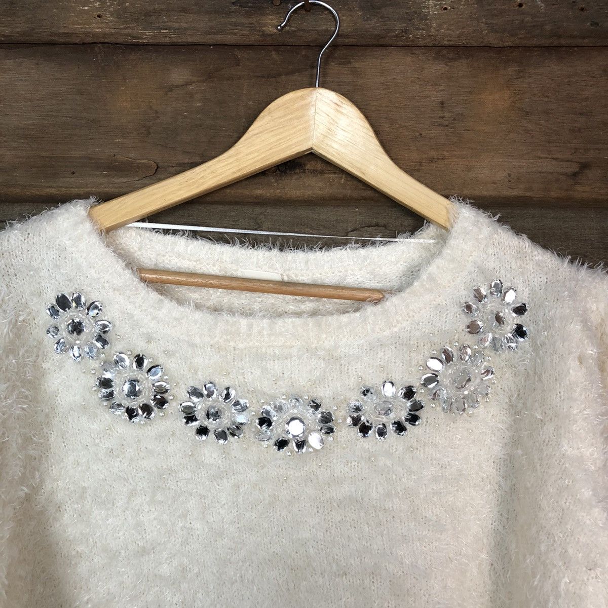 Homespun Knitwear × Japanese Brand Gu White Shag Shaggy Fur Mohair Knitwear #7041 Size M / US 6-8 / IT 42-44 - 7 Thumbnail