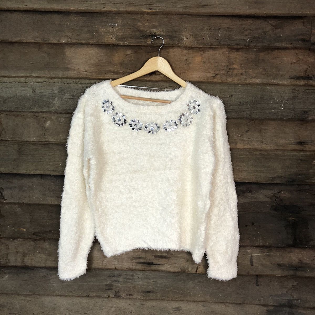 Homespun Knitwear × Japanese Brand Gu White Shag Shaggy Fur Mohair Knitwear #7041 Size M / US 6-8 / IT 42-44 - 1 Thumbnail