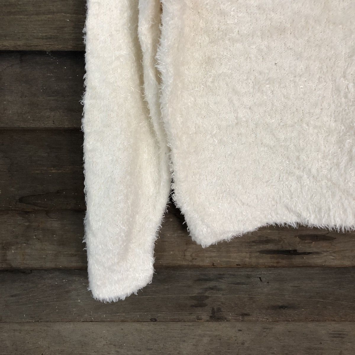 Homespun Knitwear × Japanese Brand Gu White Shag Shaggy Fur Mohair Knitwear #7041 Size M / US 6-8 / IT 42-44 - 4 Thumbnail