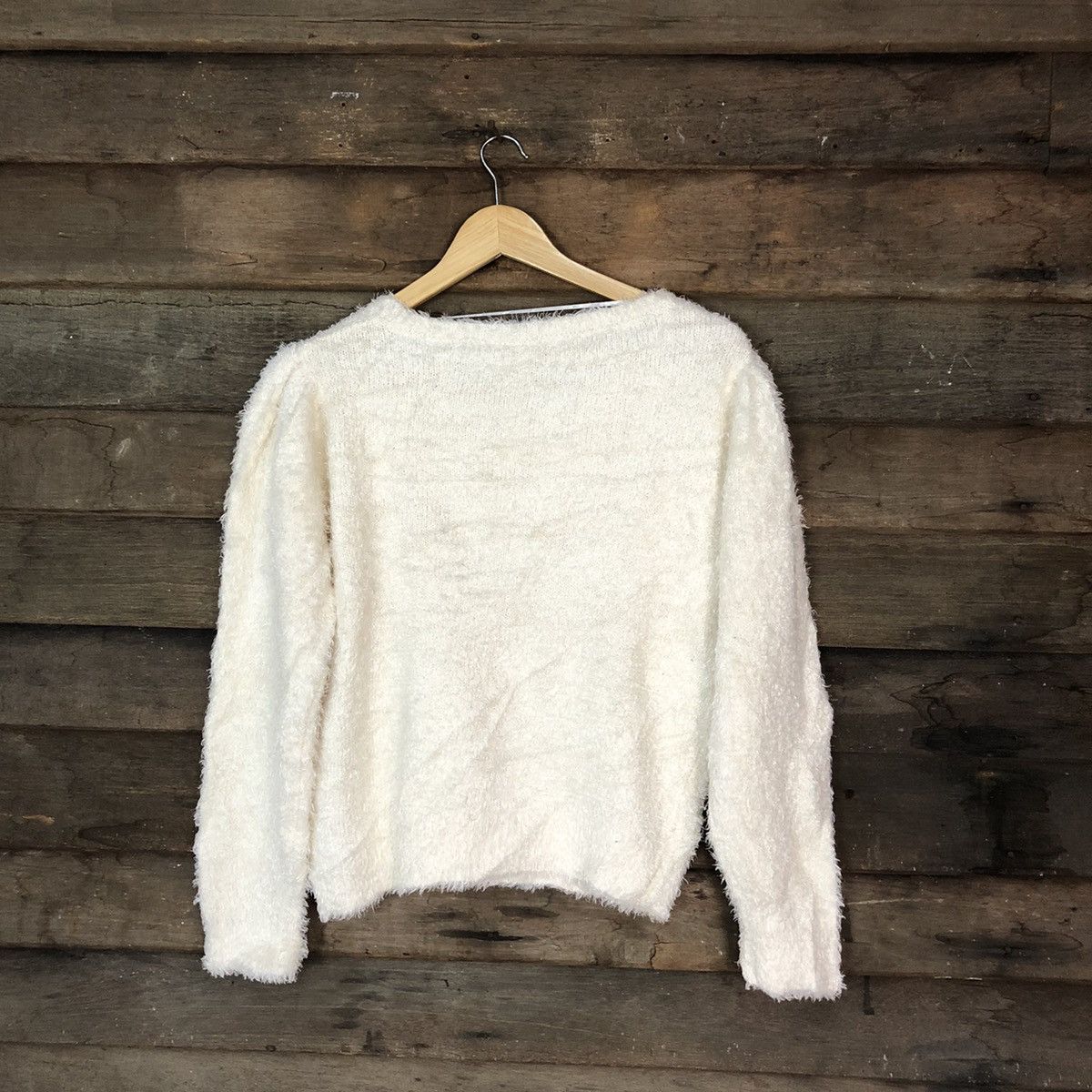 Homespun Knitwear × Japanese Brand Gu White Shag Shaggy Fur Mohair Knitwear #7041 Size M / US 6-8 / IT 42-44 - 10 Thumbnail