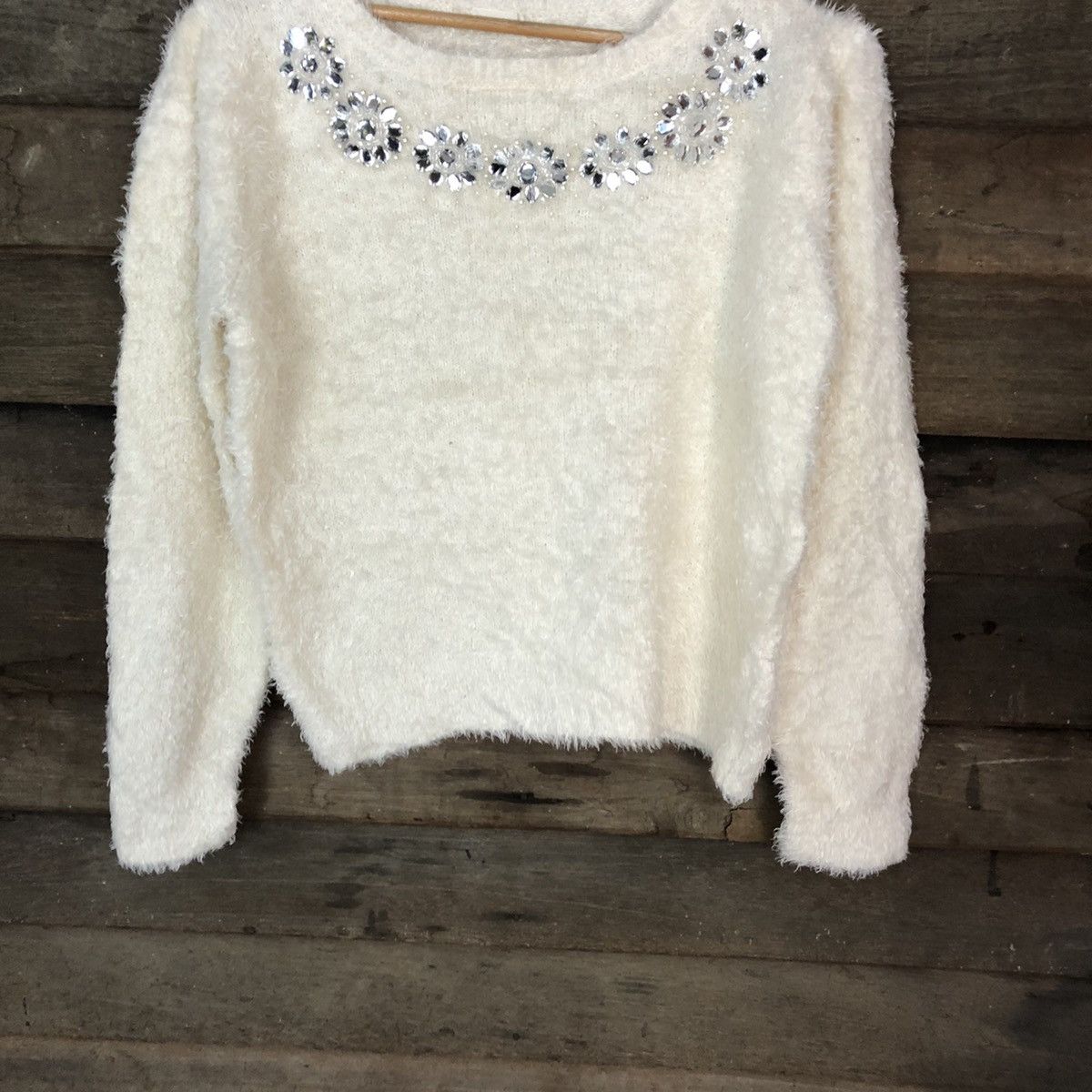 Homespun Knitwear × Japanese Brand Gu White Shag Shaggy Fur Mohair Knitwear #7041 Size M / US 6-8 / IT 42-44 - 3 Thumbnail