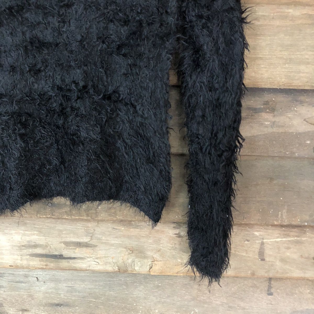Homespun Knitwear × Japanese Brand × Vintage Cecil Mcbee Black Shag Shaggy Fur Mohair Knitwear #7031 Size S / US 4 / IT 40 - 5 Thumbnail