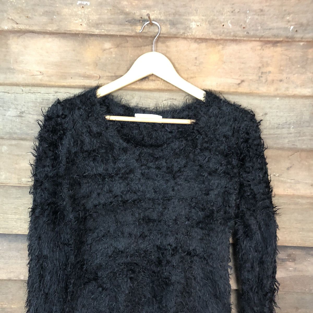 Homespun Knitwear × Japanese Brand × Vintage Cecil Mcbee Black Shag Shaggy Fur Mohair Knitwear #7031 Size S / US 4 / IT 40 - 2 Thumbnail