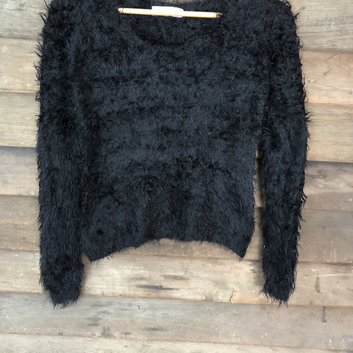 Homespun Knitwear × Japanese Brand × Vintage Cecil Mcbee Black Shag Shaggy Fur Mohair Knitwear #7031 Size S / US 4 / IT 40 - 3 Thumbnail