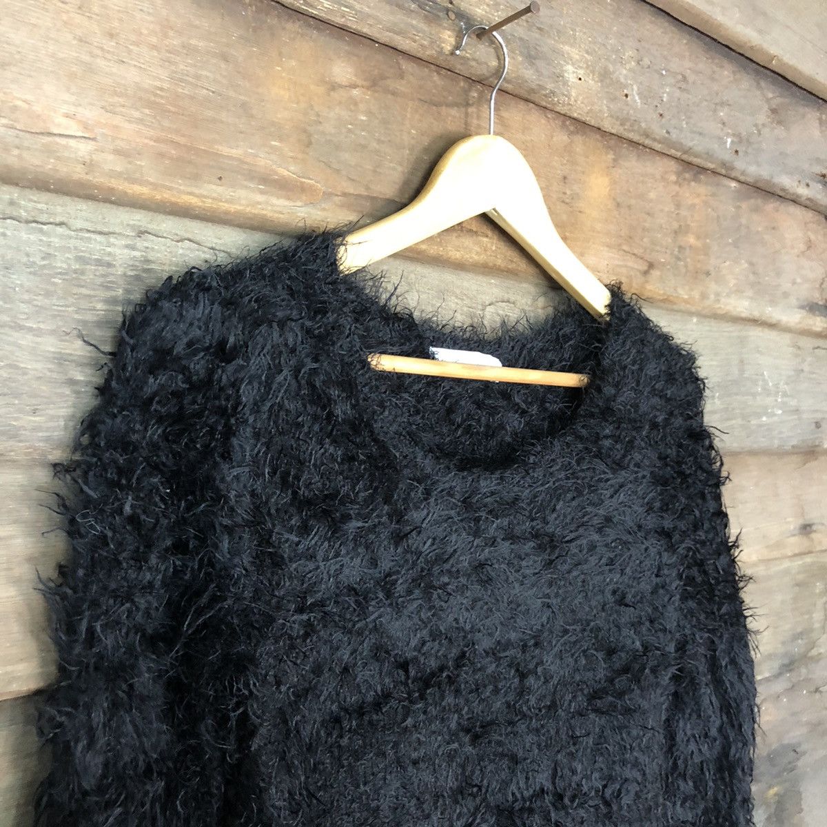 Homespun Knitwear × Japanese Brand × Vintage Cecil Mcbee Black Shag Shaggy Fur Mohair Knitwear #7031 Size S / US 4 / IT 40 - 6 Thumbnail