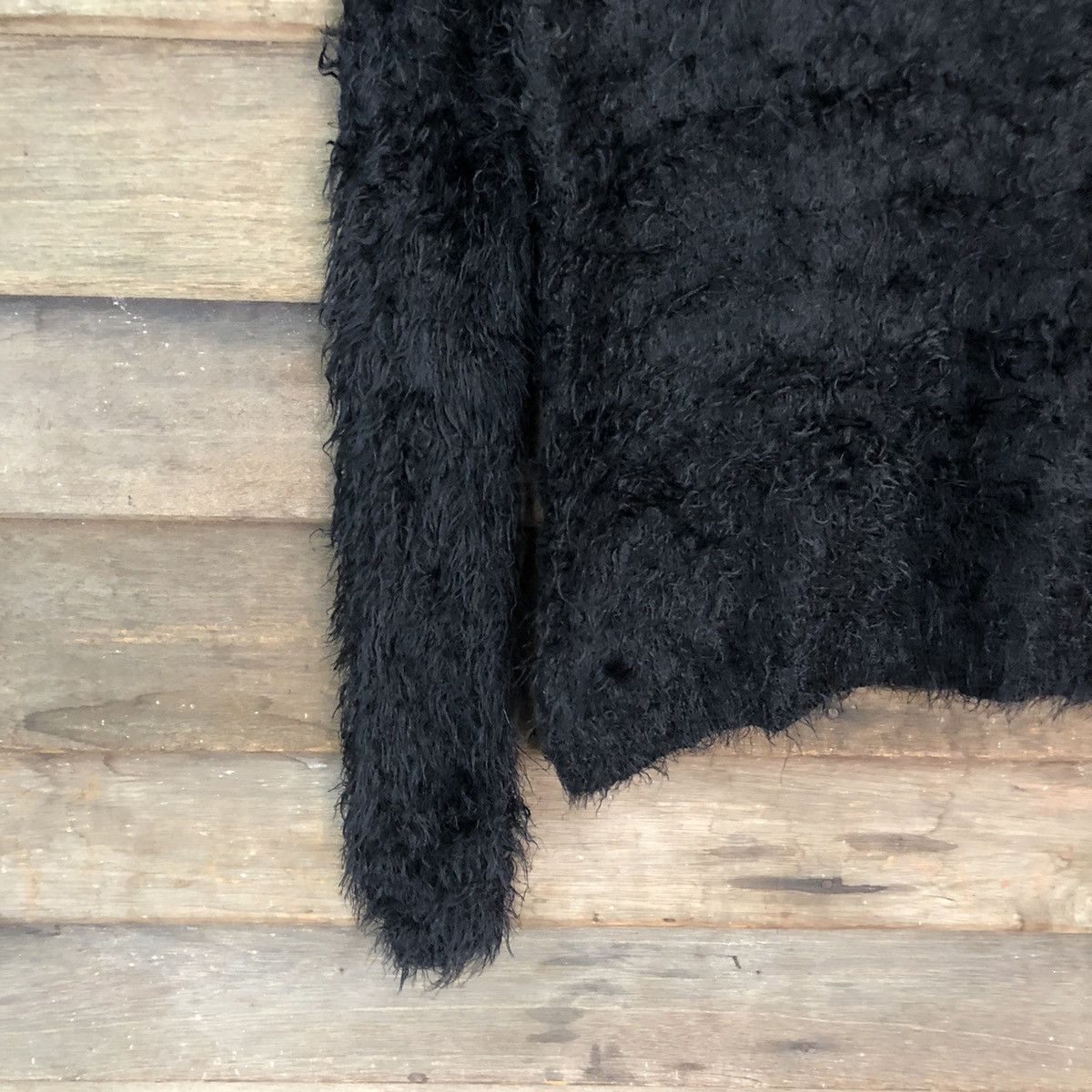 Homespun Knitwear × Japanese Brand × Vintage Cecil Mcbee Black Shag Shaggy Fur Mohair Knitwear #7031 Size S / US 4 / IT 40 - 4 Thumbnail