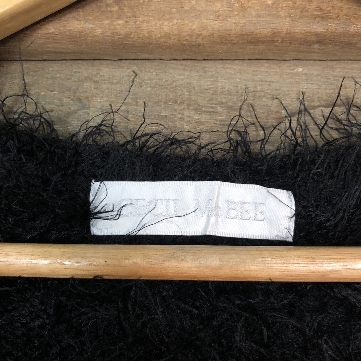 Homespun Knitwear × Japanese Brand × Vintage Cecil Mcbee Black Shag Shaggy Fur Mohair Knitwear #7031 Size S / US 4 / IT 40 - 7 Thumbnail