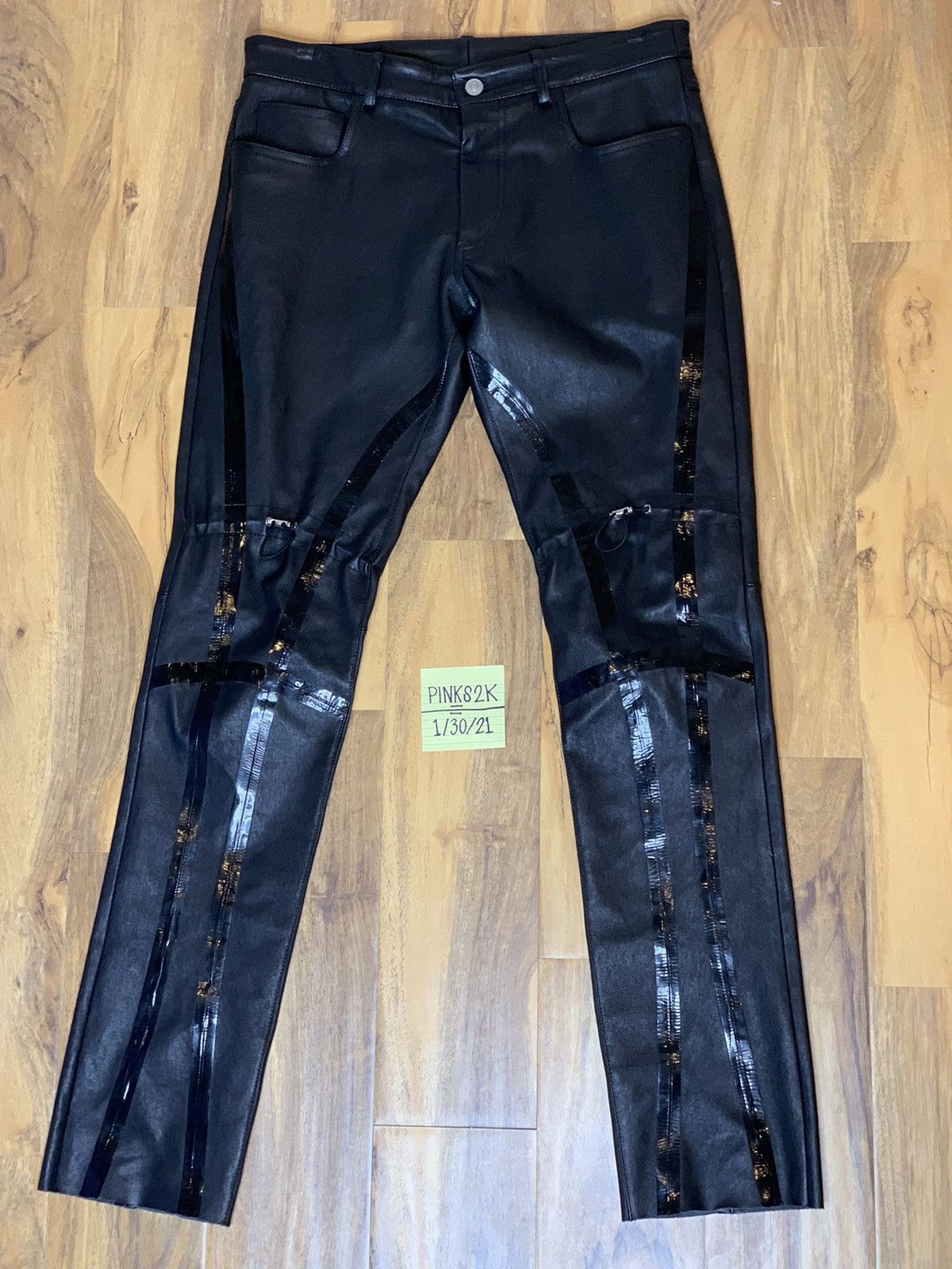 1017 ALYX 9SM Black gaiter leather technical pants | Grailed