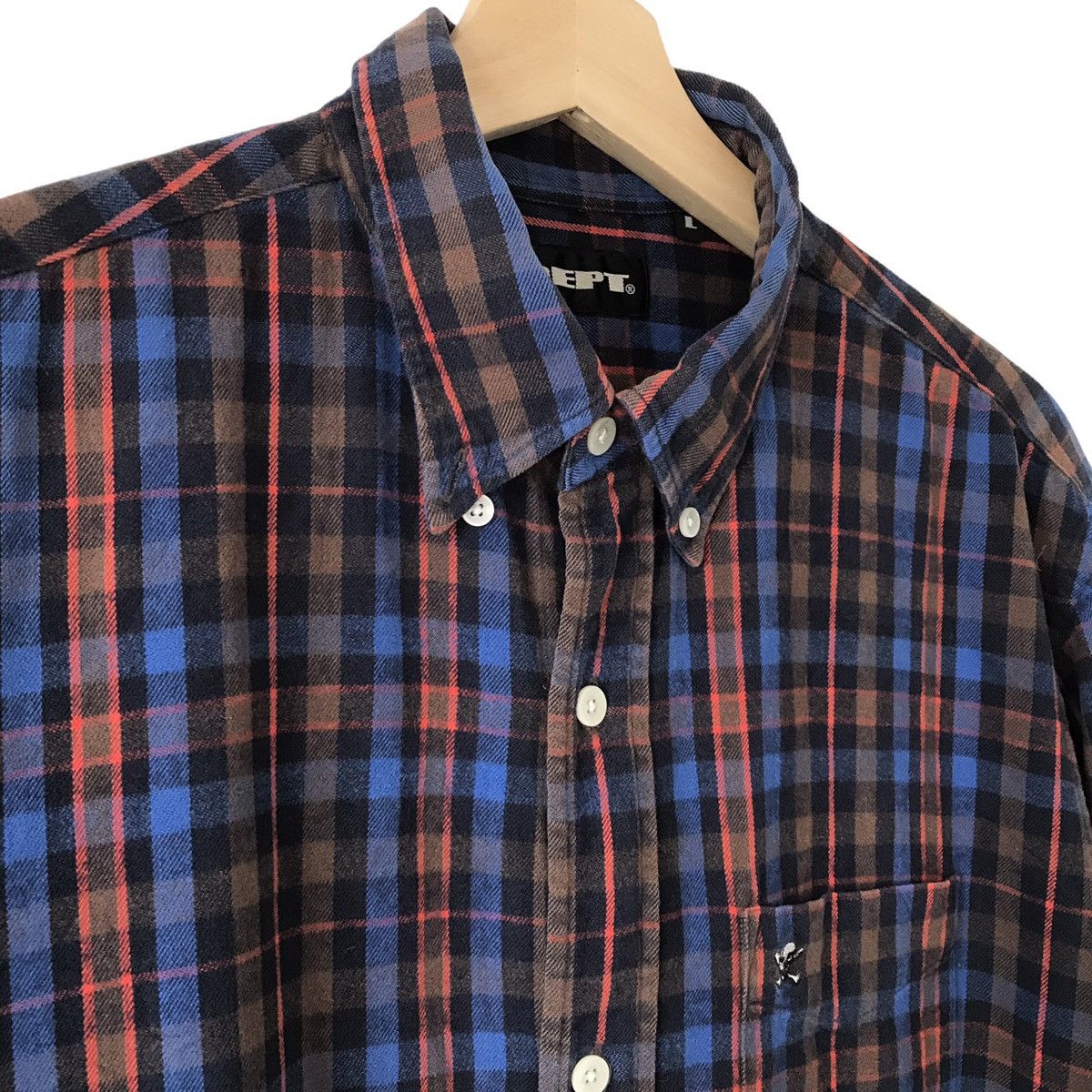 Gallery Dept. × Japanese Brand Authentic Dept. Tokyo Checkered Skull Pocket Shirt Japan Size US L / EU 52-54 / 3 - 4 Thumbnail