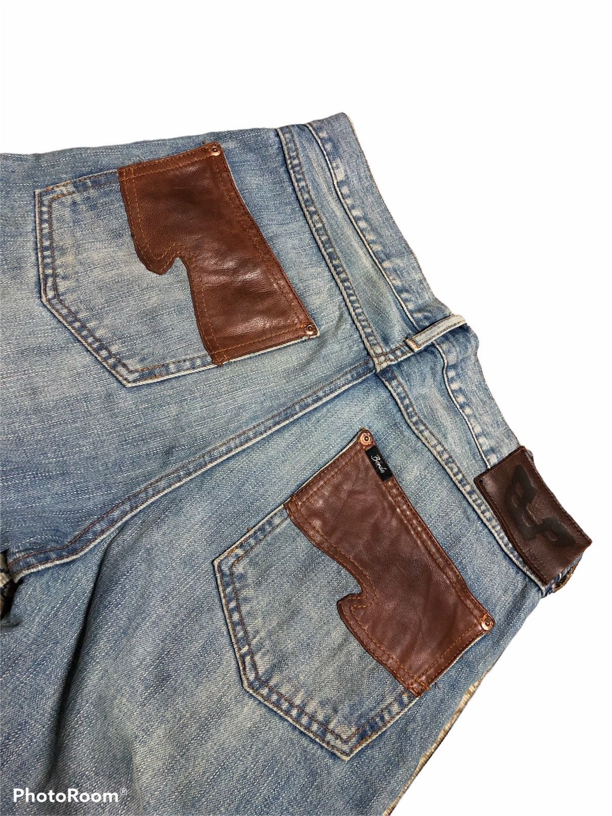 Japanese Brand BONDS & PEACE LEATHER BACK POCKET DENIM Size US 31 - 3 Thumbnail
