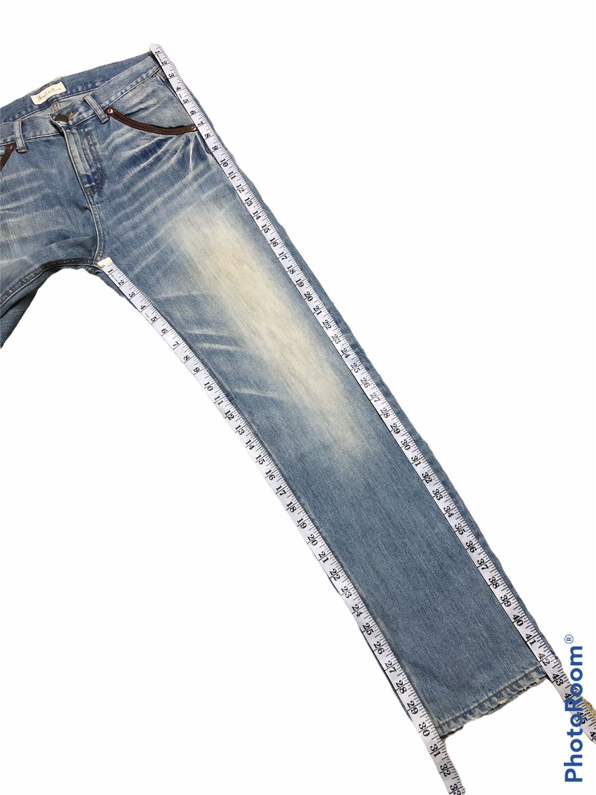 Japanese Brand BONDS & PEACE LEATHER BACK POCKET DENIM Size US 31 - 10 Thumbnail