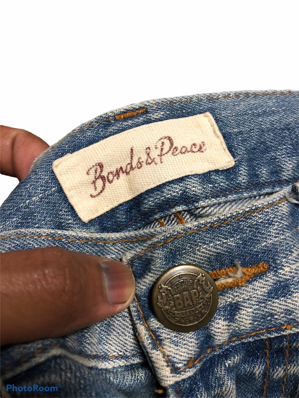 Japanese Brand BONDS & PEACE LEATHER BACK POCKET DENIM Size US 31 - 6 Thumbnail