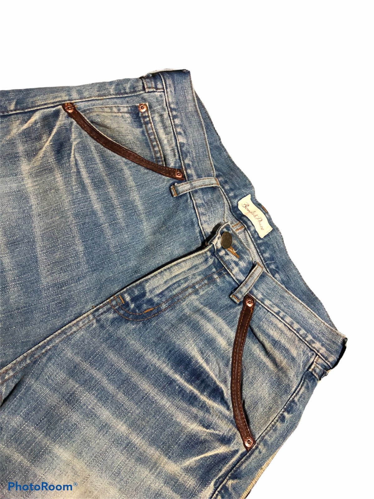 Japanese Brand BONDS & PEACE LEATHER BACK POCKET DENIM Size US 31 - 4 Thumbnail