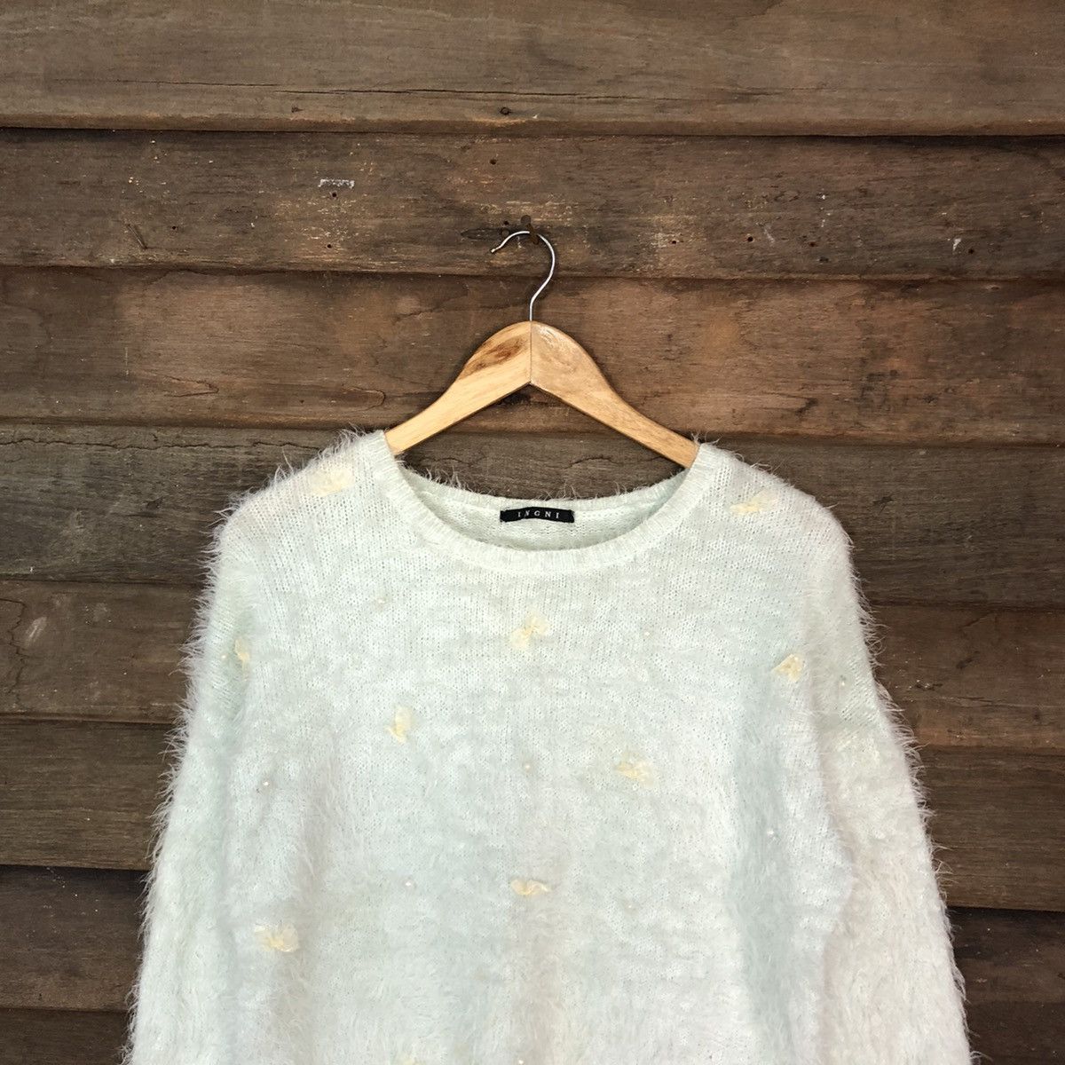 Homespun Knitwear × Japanese Brand Ingni Soft Blue Mohair Soft Fur Baggy Knitwear #0500 Size US M / EU 48-50 / 2 - 2 Thumbnail