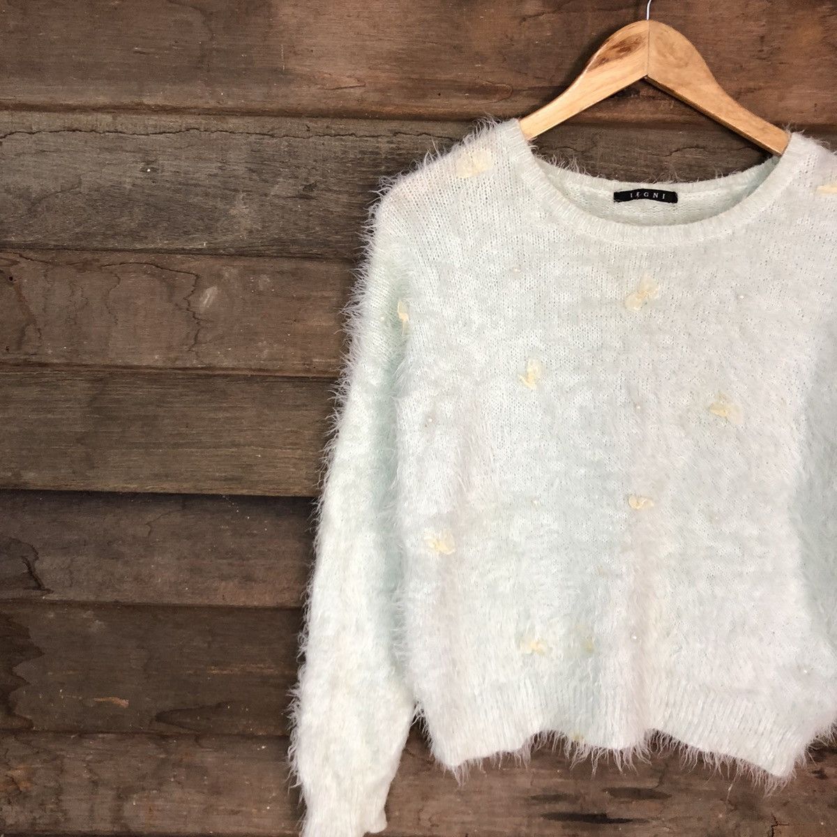 Homespun Knitwear × Japanese Brand Ingni Soft Blue Mohair Soft Fur Baggy Knitwear #0500 Size US M / EU 48-50 / 2 - 7 Thumbnail