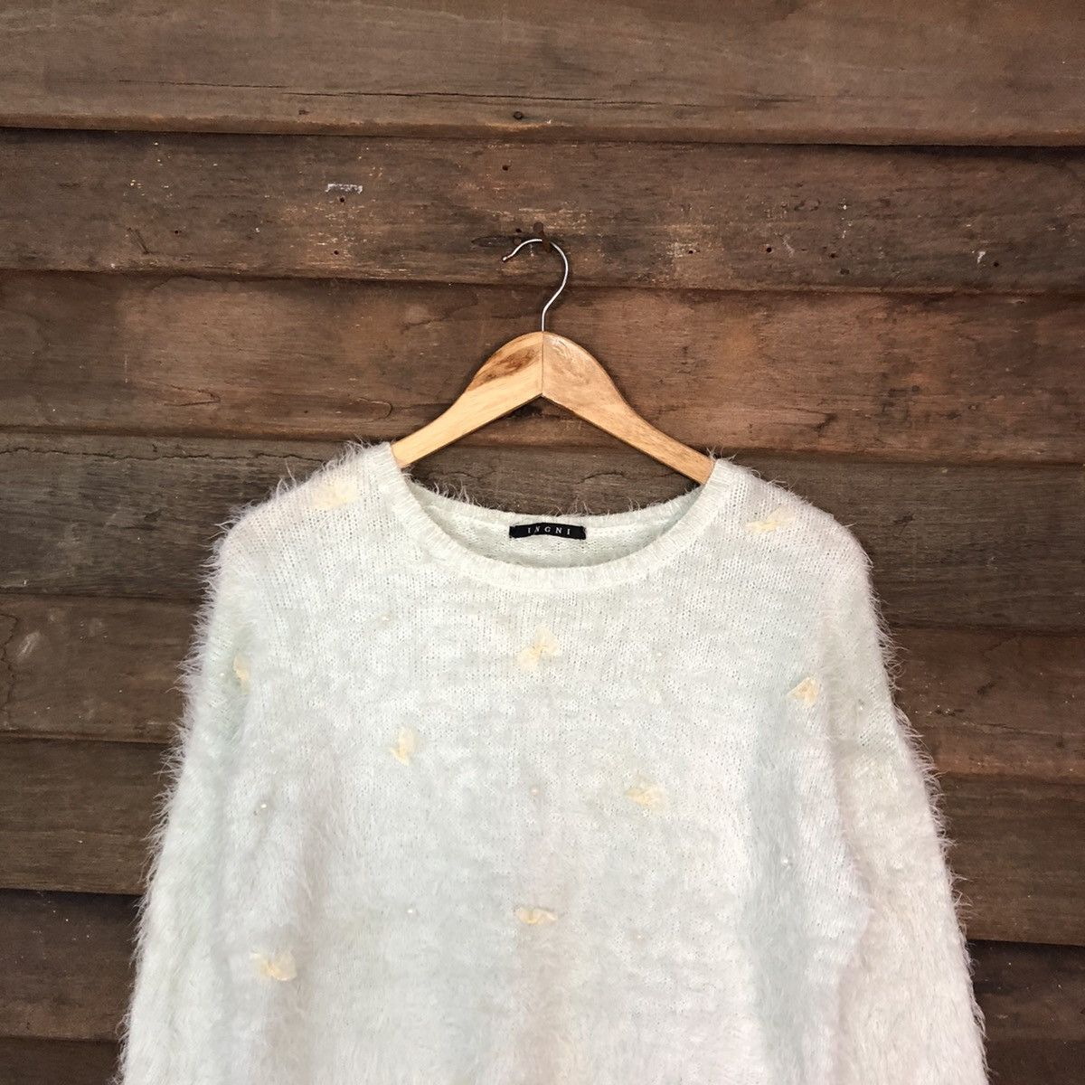 Homespun Knitwear × Japanese Brand Ingni Soft Blue Mohair Soft Fur Baggy Knitwear #0500 Size US M / EU 48-50 / 2 - 9 Thumbnail
