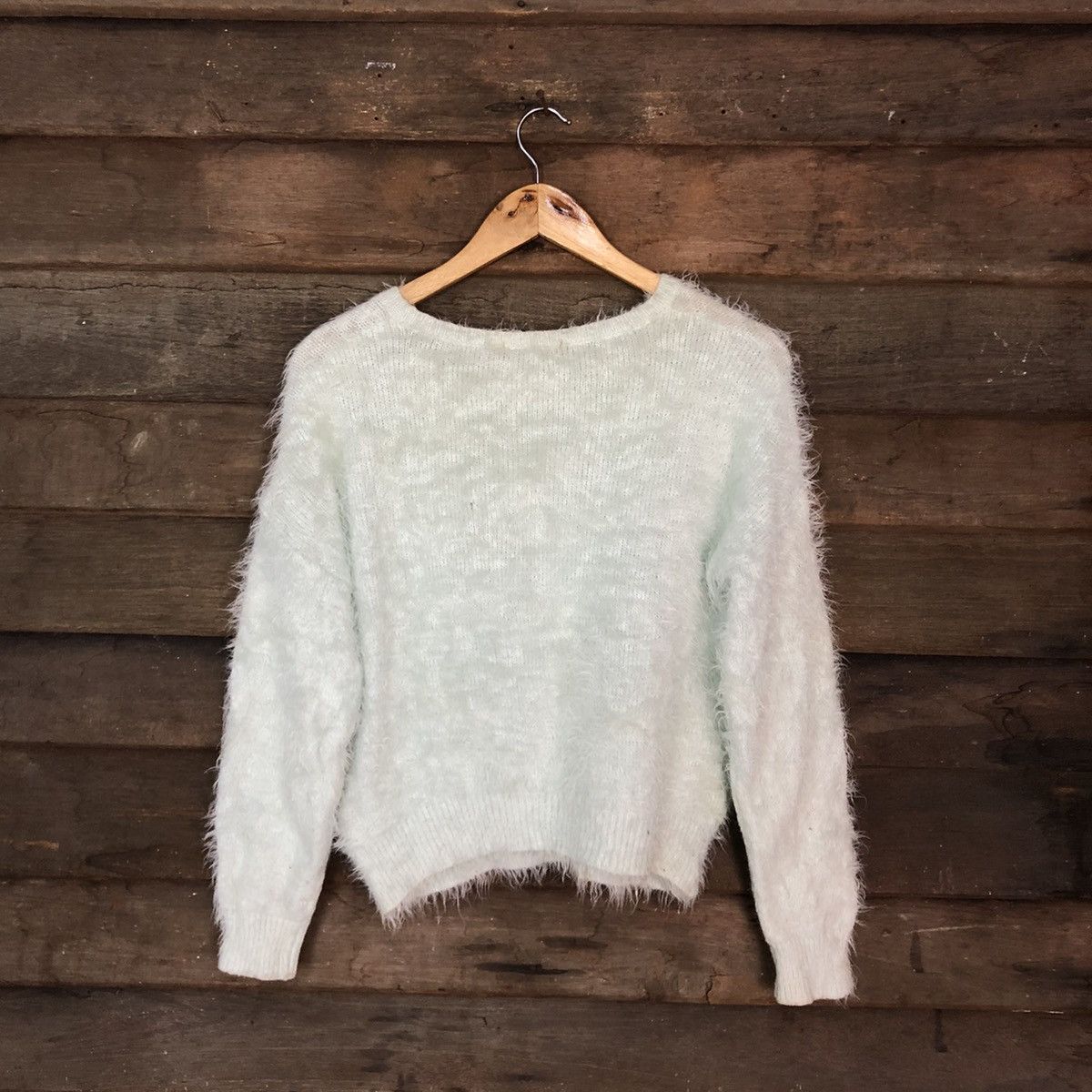Homespun Knitwear × Japanese Brand Ingni Soft Blue Mohair Soft Fur Baggy Knitwear #0500 Size US M / EU 48-50 / 2 - 11 Thumbnail
