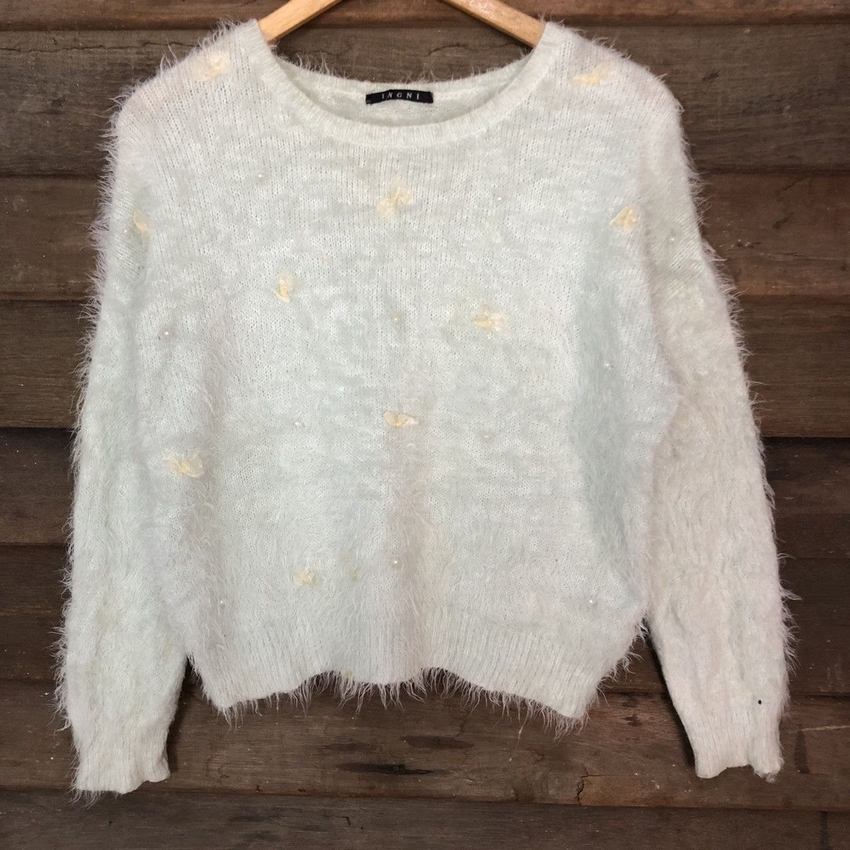 Homespun Knitwear × Japanese Brand Ingni Soft Blue Mohair Soft Fur Baggy Knitwear #0500 Size US M / EU 48-50 / 2 - 8 Thumbnail