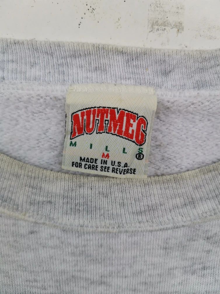 Nutmeg: White Six Big Logo Sweatshirt