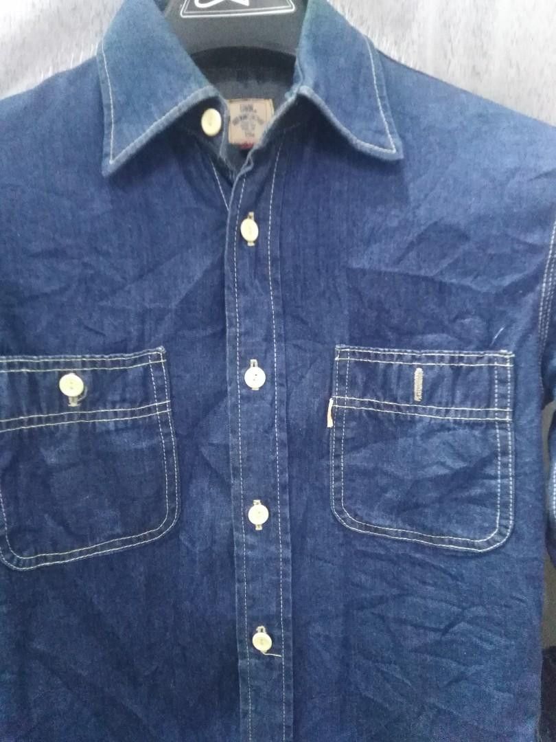 Edwin × Vintage 70's Edwin Chambray Denim Selvedge Button-ups Shirt Size US S / EU 44-46 / 1 - 2 Thumbnail