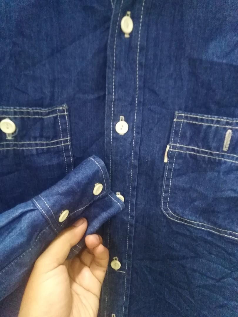 Edwin × Vintage 70's Edwin Chambray Denim Selvedge Button-ups Shirt Size US S / EU 44-46 / 1 - 6 Thumbnail