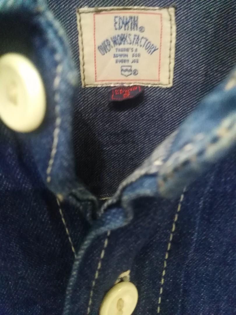 Edwin × Vintage 70's Edwin Chambray Denim Selvedge Button-ups Shirt Size US S / EU 44-46 / 1 - 4 Thumbnail