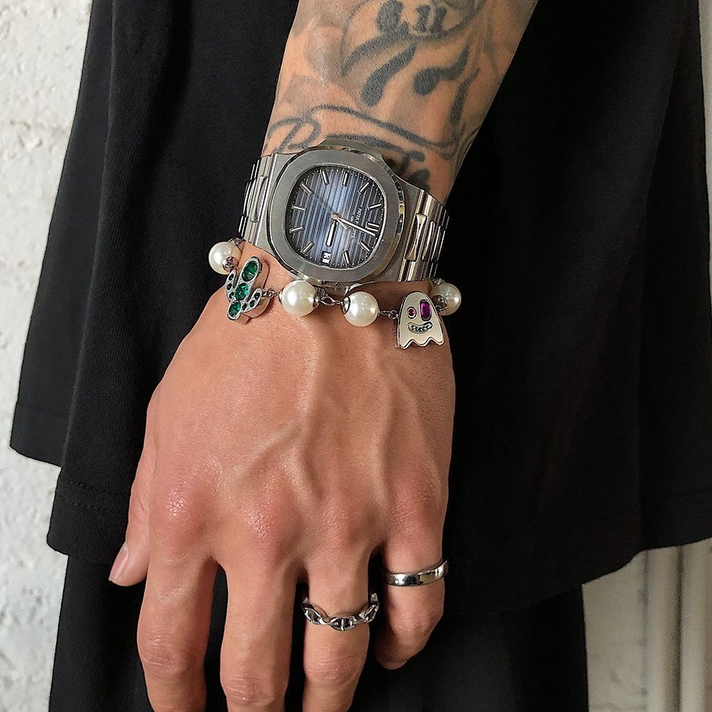 Jewelry × Vintage Funny Pendant Stitching Pearl Fashion Bracelet Size ONE SIZE - 1 Thumbnail