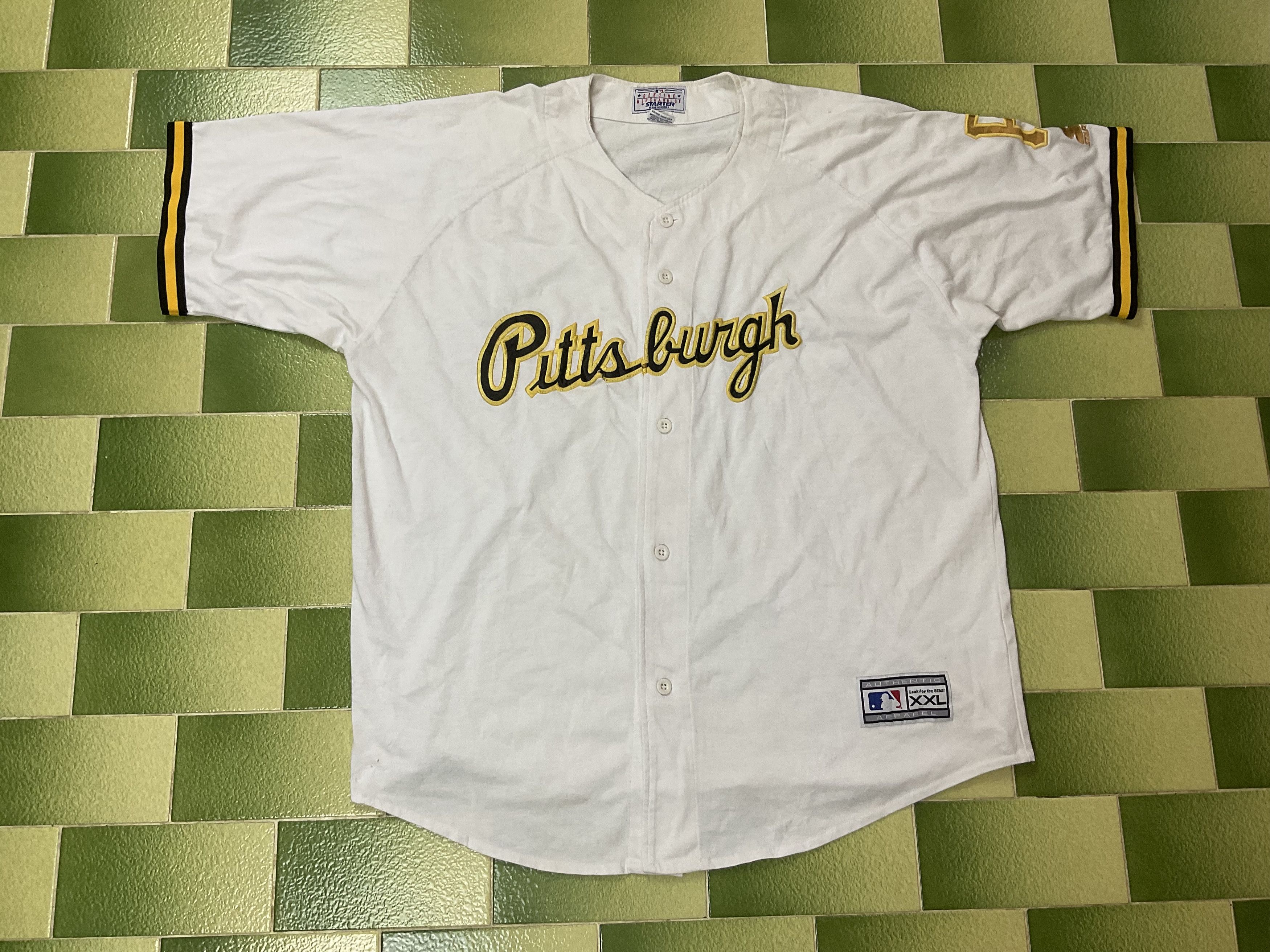 Vintage Starter Pittsburgh Pirates Jersey Stitched Sewn Mens size Large