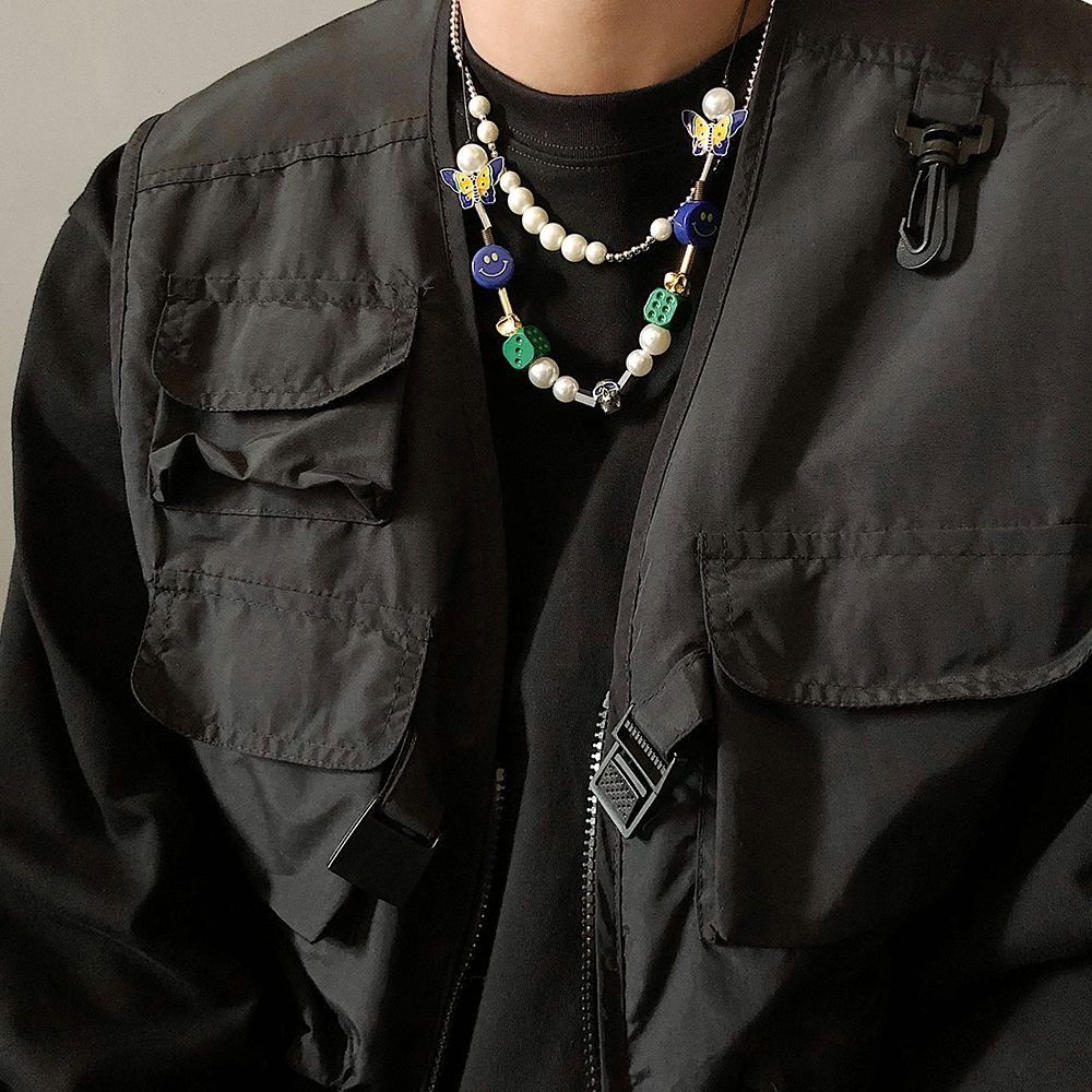 Jewelry × Vintage Fashion Green Dice Smiley Butterfly Pearl Necklace Size ONE SIZE - 2 Thumbnail