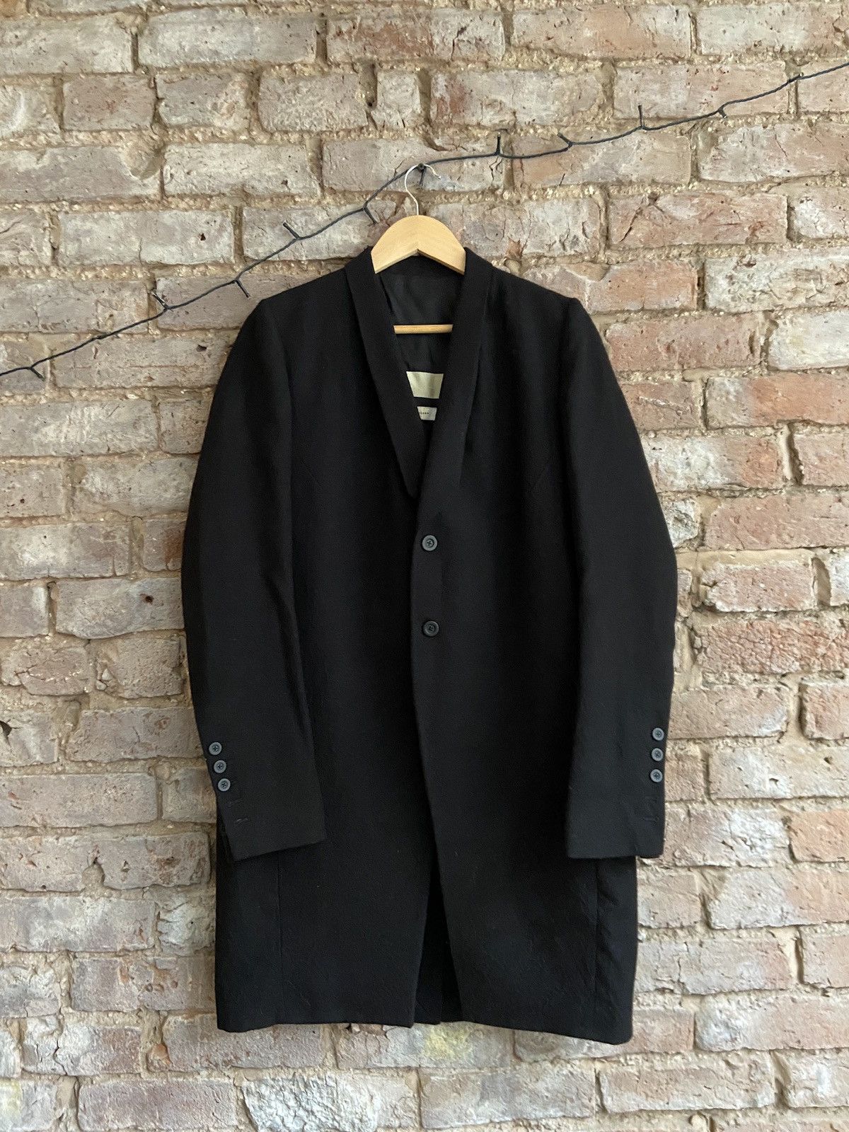 image of Rick Owens Mastodon F/w16 Tusk Coat Honey Tags in Black, Men's (Size Medium)