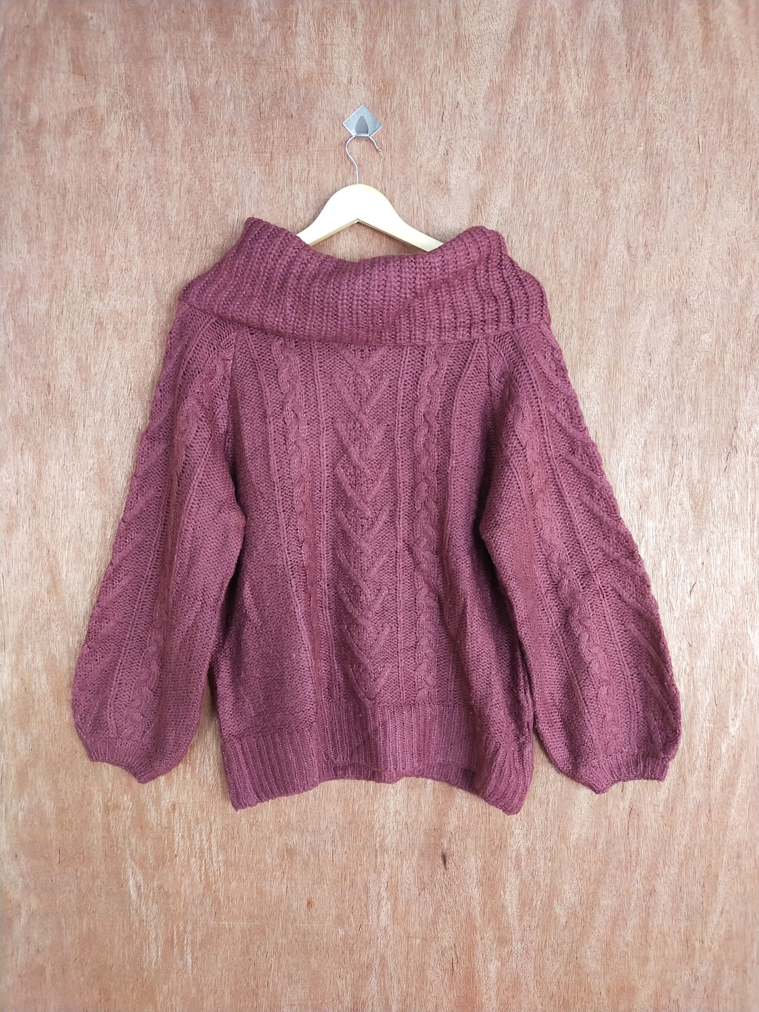 Aran Isles Knitwear Nice Claup maroon aran isle cable knitwear # H179 Size US M / EU 48-50 / 2 - 1 Thumbnail