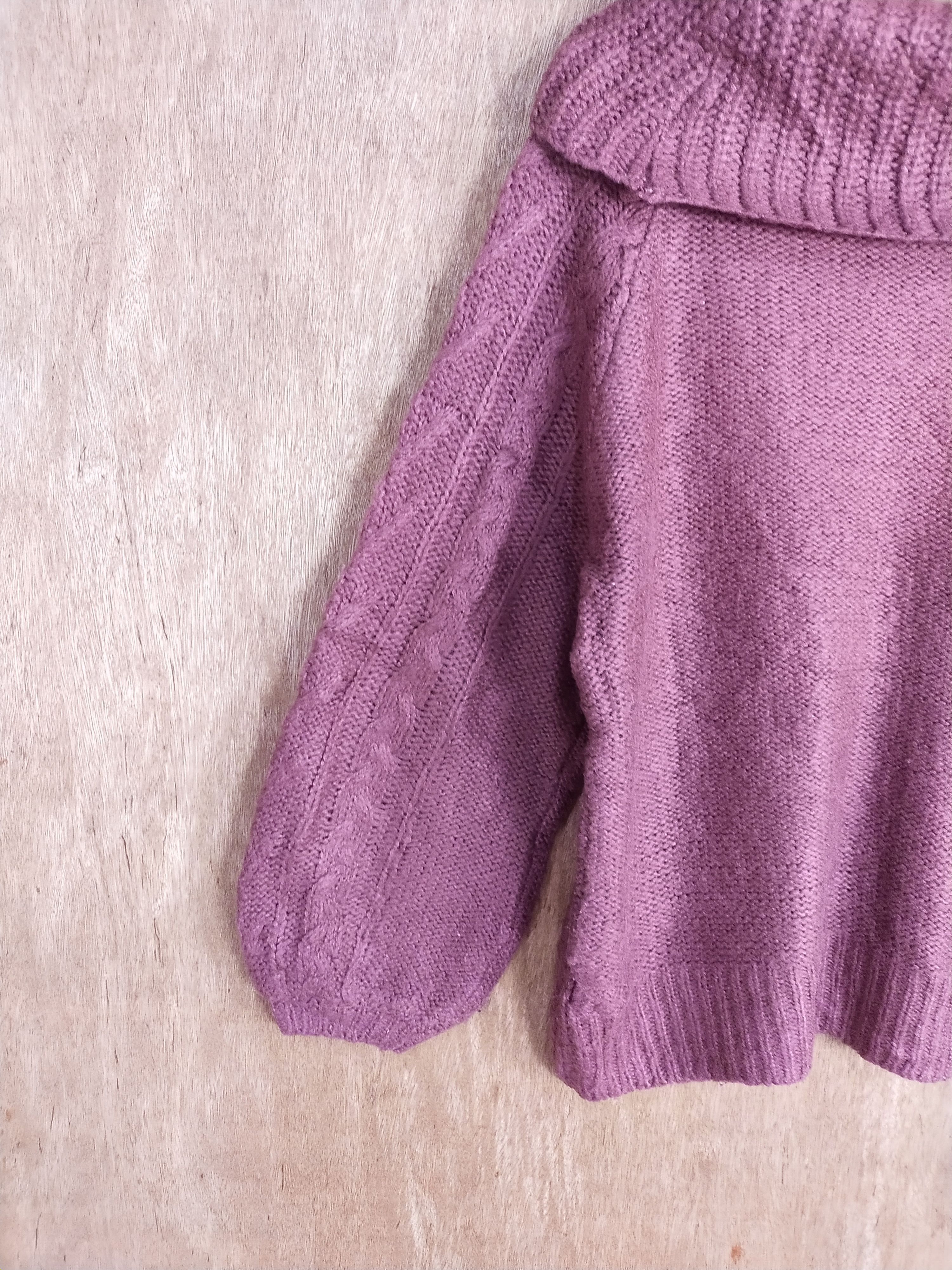 Aran Isles Knitwear Nice Claup maroon aran isle cable knitwear # H179 Size US M / EU 48-50 / 2 - 11 Thumbnail