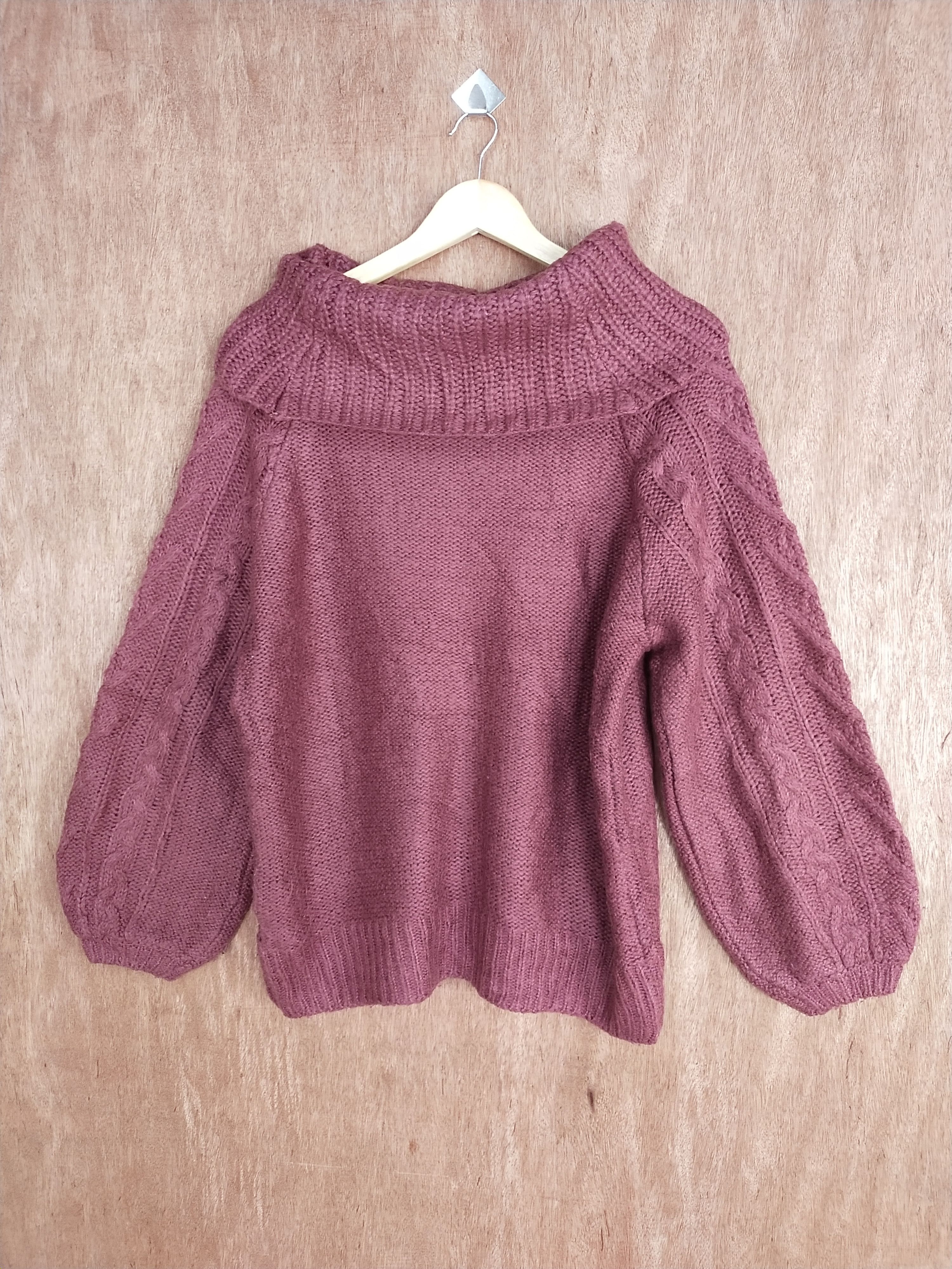 Aran Isles Knitwear Nice Claup maroon aran isle cable knitwear # H179 Size US M / EU 48-50 / 2 - 10 Thumbnail
