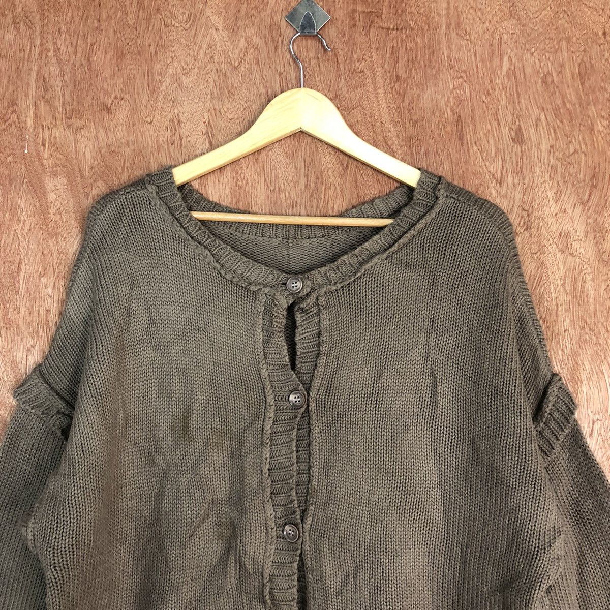 Homespun Knitwear Japan Brown Shag Shaggy vintage cardigan Knitwear #H0100 Size US L / EU 52-54 / 3 - 2 Thumbnail