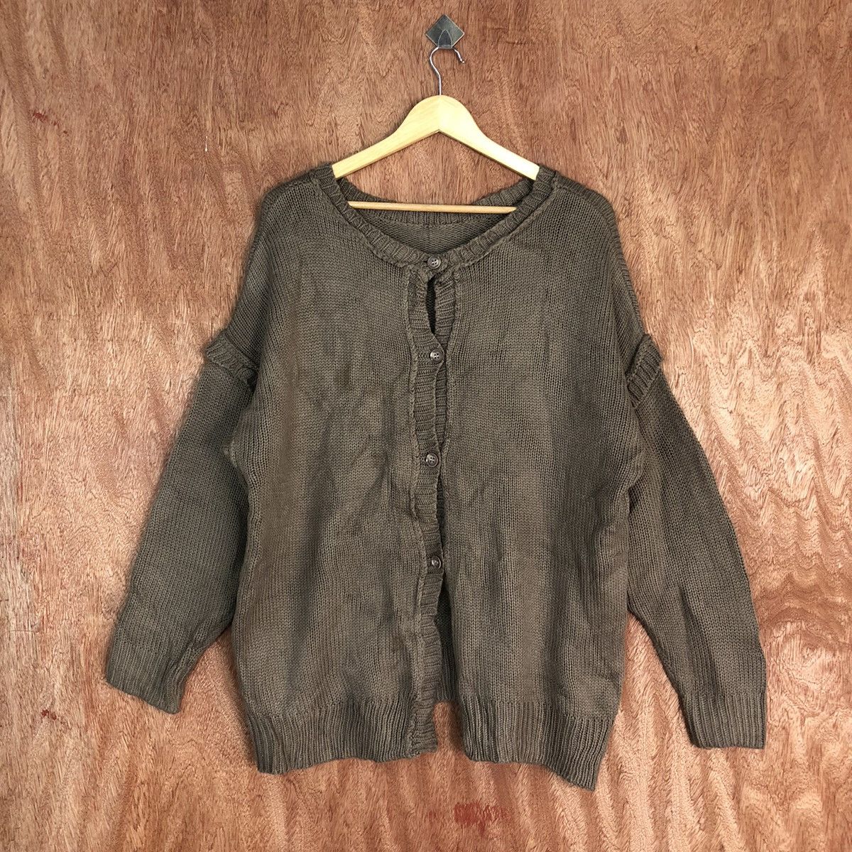 Homespun Knitwear Japan Brown Shag Shaggy vintage cardigan Knitwear #H0100 Size US L / EU 52-54 / 3 - 1 Thumbnail